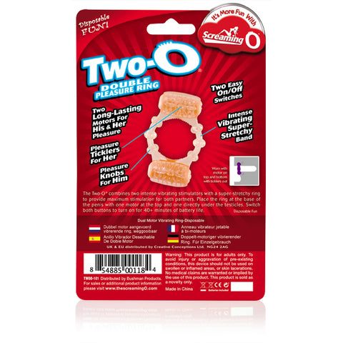 Two-O (Pink) > Cock Ring > Vibrating