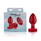 Cheeky Charms Red Vibrating Metal Butt Plug Medium > Anal Range > Vibrating Butt Plugs