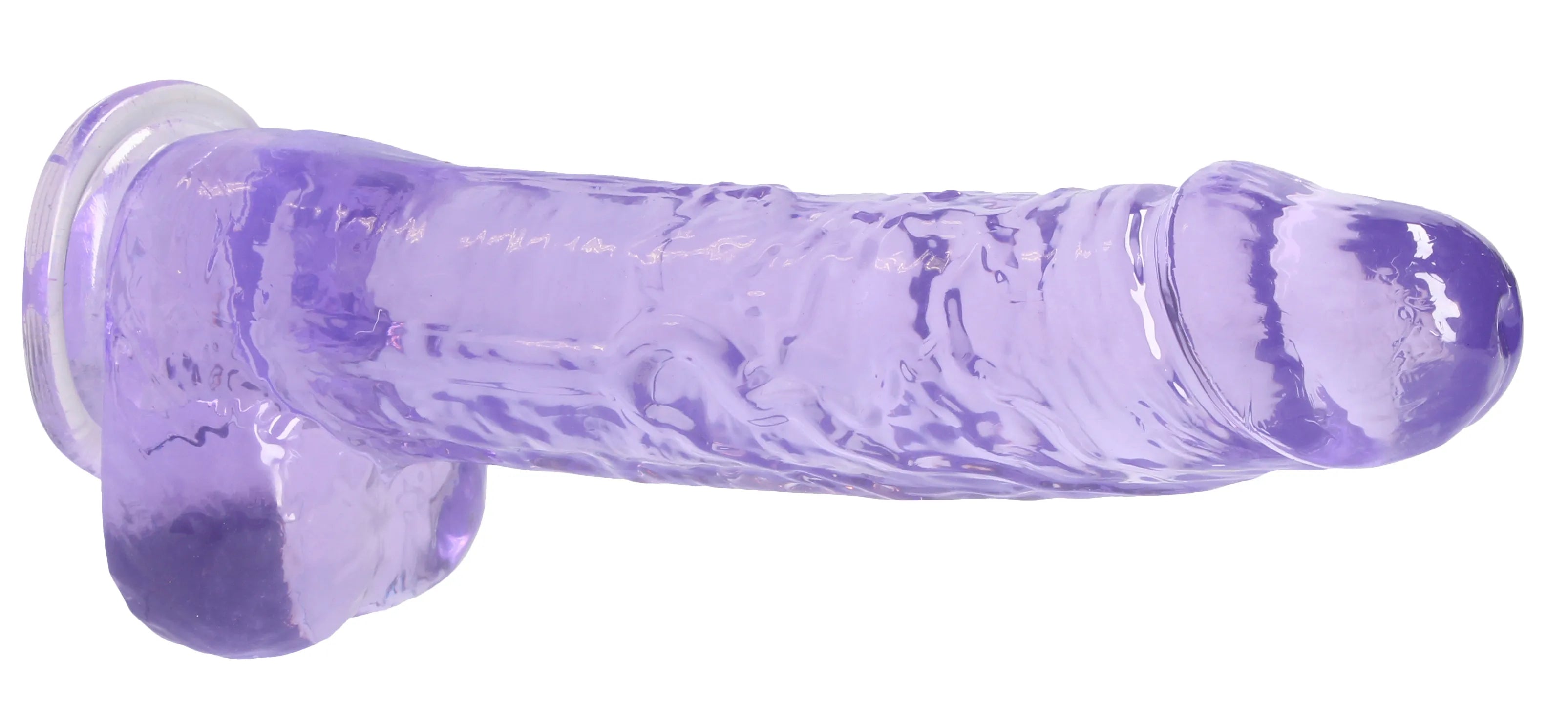 RealRock Crystal Clear 9 Inch Realistic Dildo with Balls Suction Cup – Body Safe TPE Dildo > Dildos > Realistic Dildos