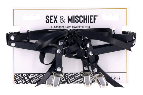 Laced Up Adjustable Garters for Thighs 18 to 26 Inches Hosiery