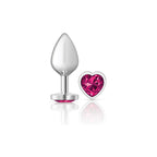 Cheeky Charms Heart Jewel Butt Plug Silver / Pink Jewel