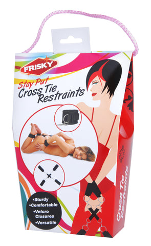 Stay Put Cross Tie Restraints for Beginners Black BONDAGE-TOYS