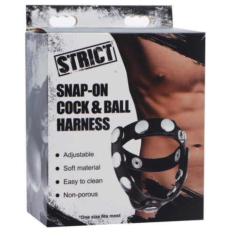 Snap-On Cock and Ball Harness for Enhanced Male Pleasure Black COCK RINGS Sling