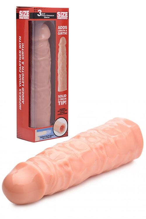 3in Flesh Penis Enhancer Sleeve for Extra Length and Girth > Sex Toys For Men > Penis Sleeves Main image