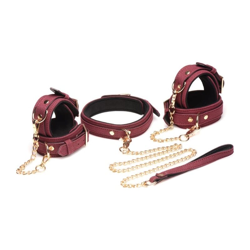 6 Pc Velvet Bondage Set Burgundy > Bondage Gear > Bondage Kits