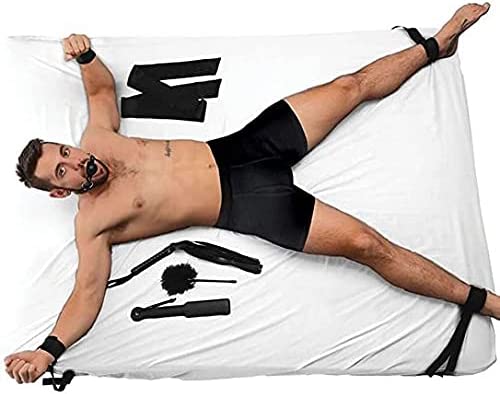 6-Piece Bed Restraint Bondage Kit Black for Couples > Bondage Gear > Bed Restraints