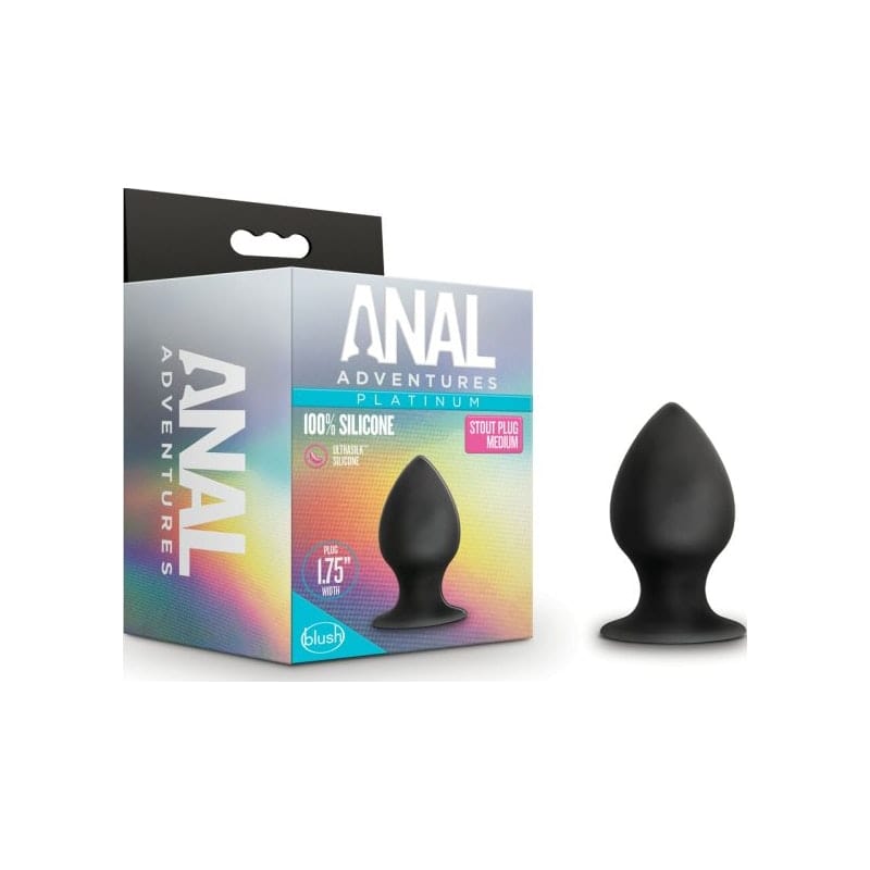 Anal Adventures Platinum Silicone Anal Stout Plug Medium Butt Plugs