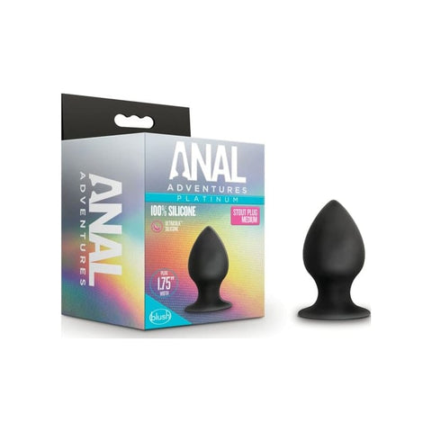 Anal Adventures Platinum Silicone Anal Stout Plug Medium Butt Plugs