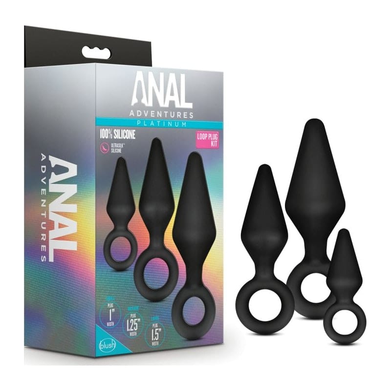 Anal Adventures Platinum Silicone Loop Anal Plug Kit > Anal Range > Butt Plug Kits