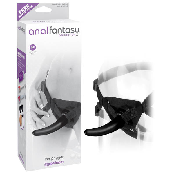 Anal Fantasy Collection The Pegger 12 cm 4.75 Inch Strap-On Black STRAP-ONS