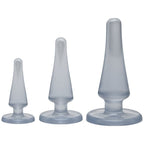 Anal Initiation Kit Clear with Three Sizes Classic Anal Plugs Set > Anal Range > Butt Plug Kits