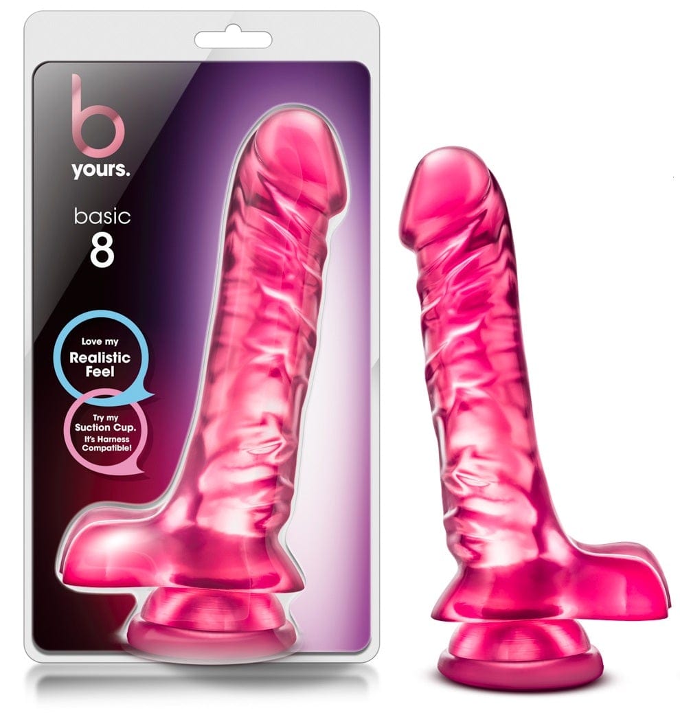 B Yours Basic 8 Pink Realistic Dildo with Suction Cup DONGS