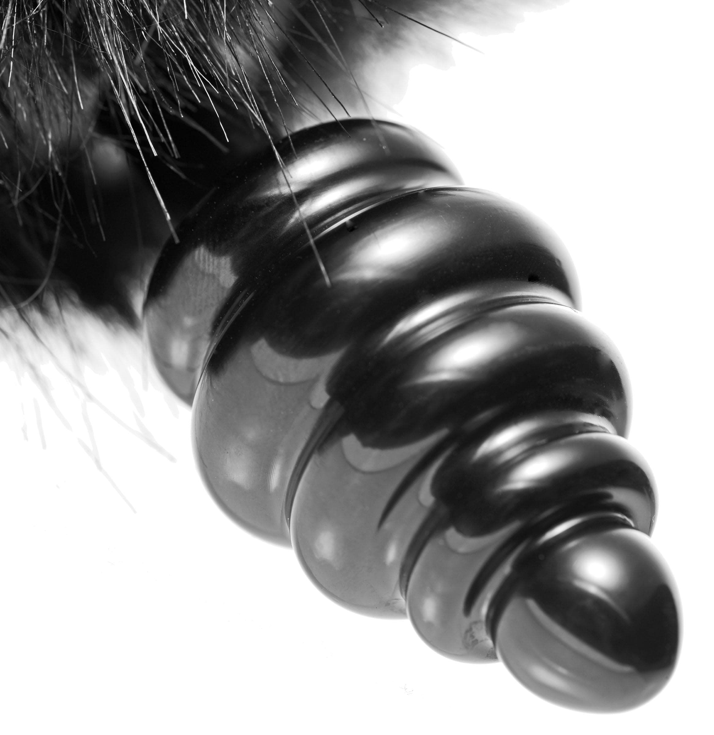Black Bunny Tail Anal Plug with Fuzzy Tail and Tapered Tip (5 Inch) Secondary image