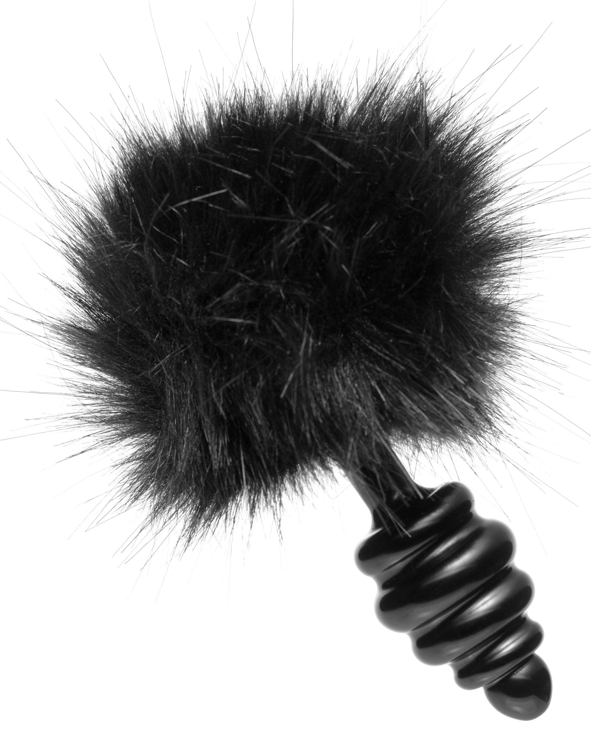 Black Bunny Tail Anal Plug with Fuzzy Tail and Tapered Tip (5 Inch) > Anal Range > Tail Butt Plugs Main image