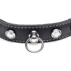 Bling Vixen Leather Choker with Clear Rhinestones > Clothes > Unisex Leather
