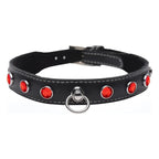 Bling Vixen Leather Choker with Red Rhinestones > Bondage Gear > Collars & Leashes