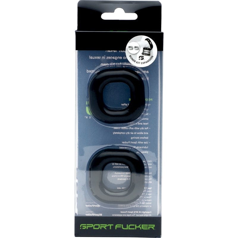 Boner Expansion Pack Black - 1.3 Inch Ball Ring Size COCK RING Set