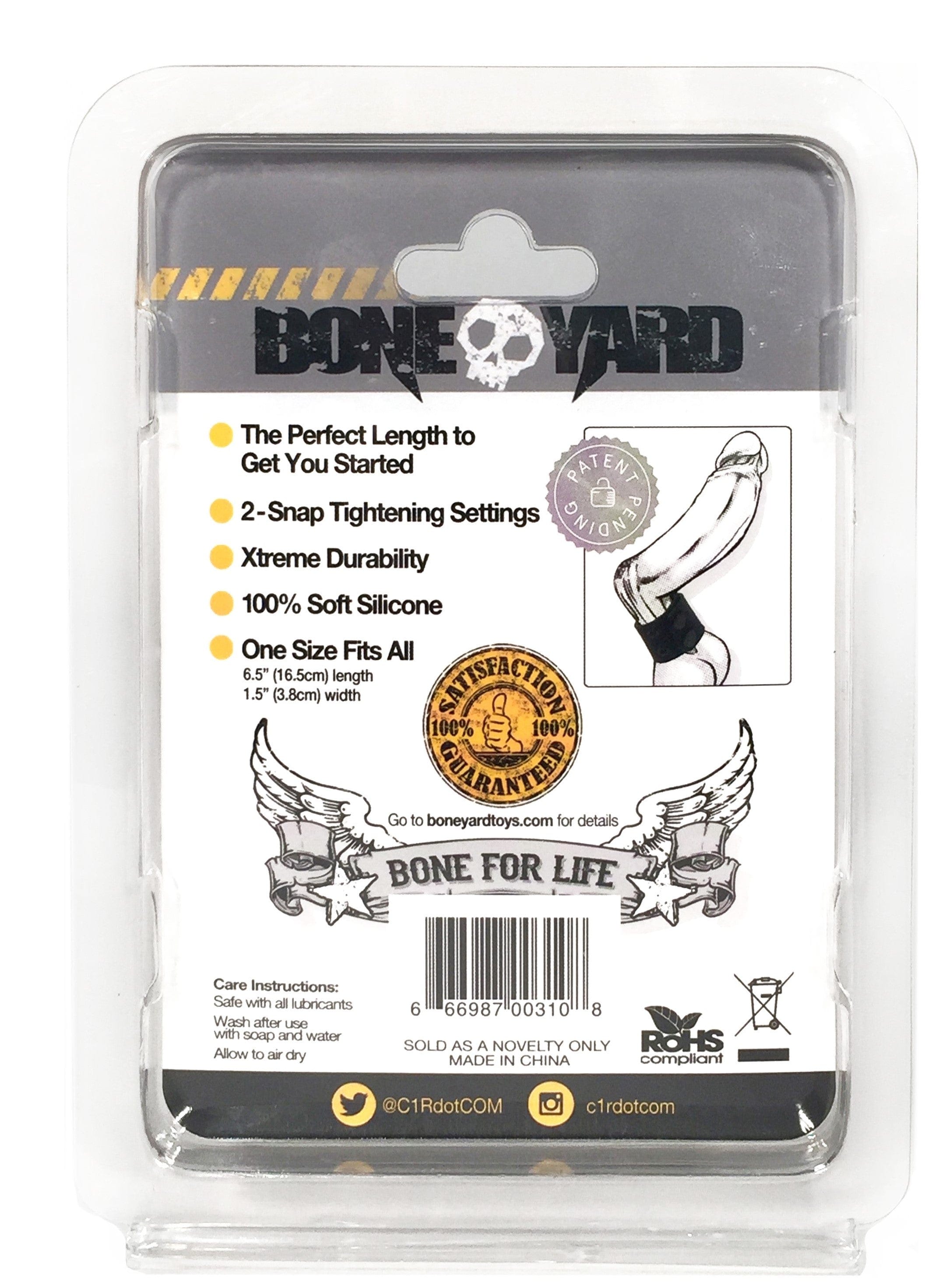 Boneyard Silicone Ball Strap 1.5 Inch with 3 Snap Closure in Black > Cock Ring > Adjustable