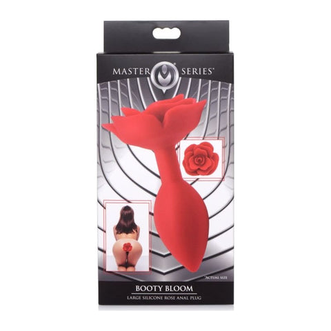 Booty Bloom Silicone Rose Plug Large Red Butt Plugs