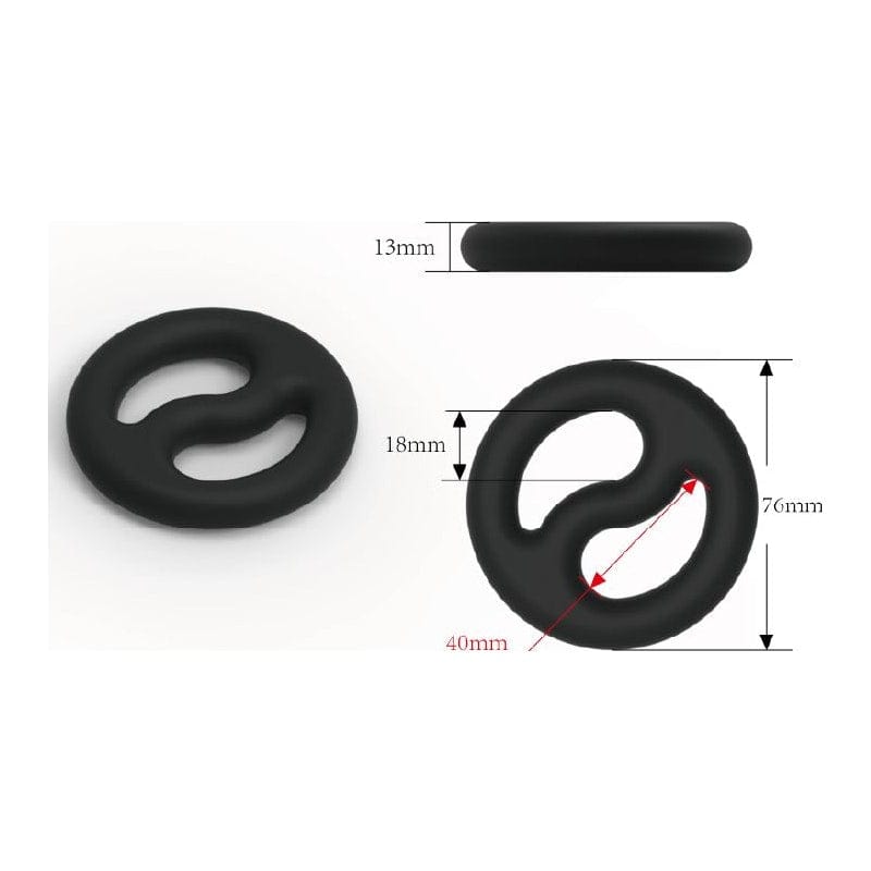 Brutus Yin Yang Silicone Cock and Ball Duo Ring > Cock Ring > Single