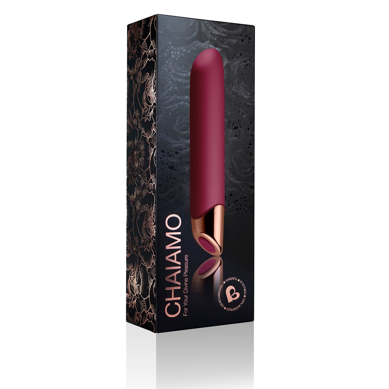 Chaiamo Rechargeable Sensory Vibrator – Burgundy Rechargeable Vibrator Secondary image