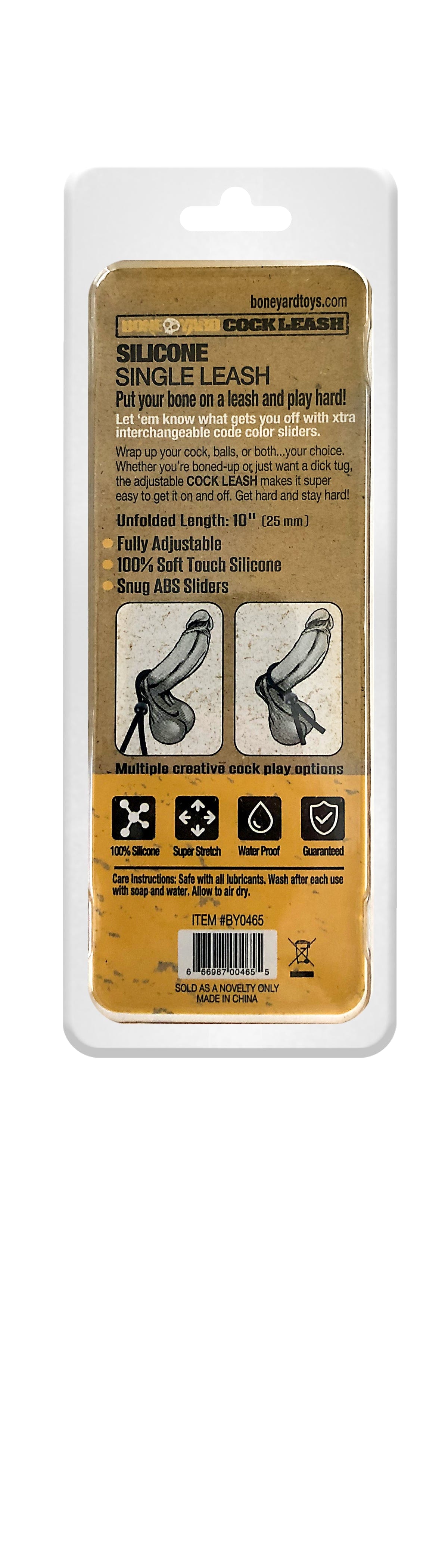 Cock Leash Single Black Adjustable Cock Ring   and Control Secondary image