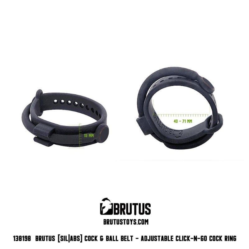 Cock and Ball Belt Click and Go Adjustable 70mm to 41mm by Brutus > Cock Ring > Adjustable