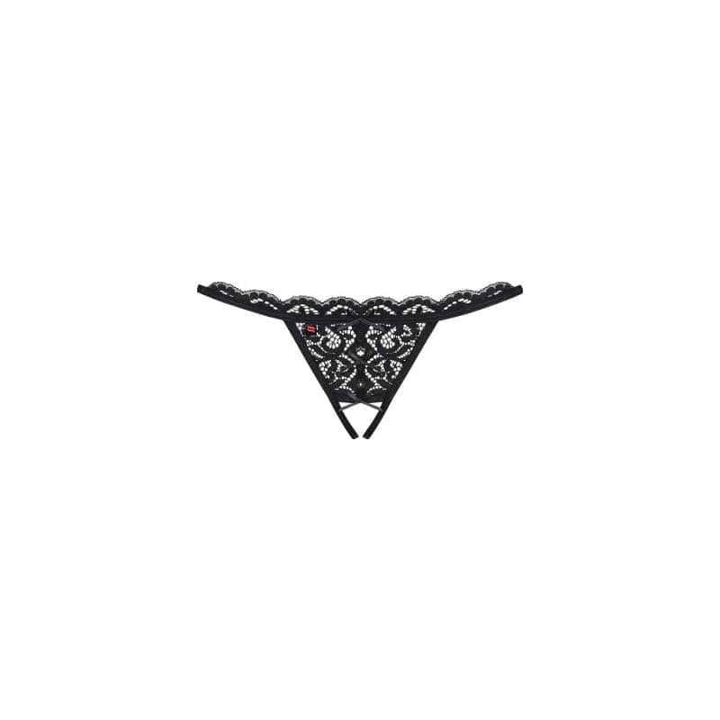 Crotchless Lace Thong Black > Clothes > Panties