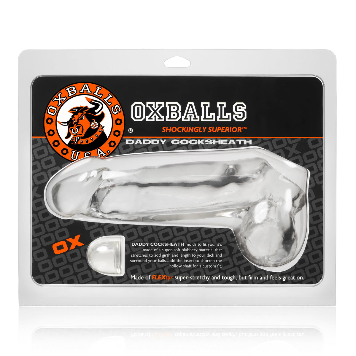 Daddy Cocksheath w Balls Clear 10 Inch Length > Sex Toys For Men > Penis Sleeves