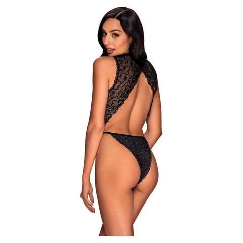 Elisetta Teddy in Black Floral Lace Design Teddies