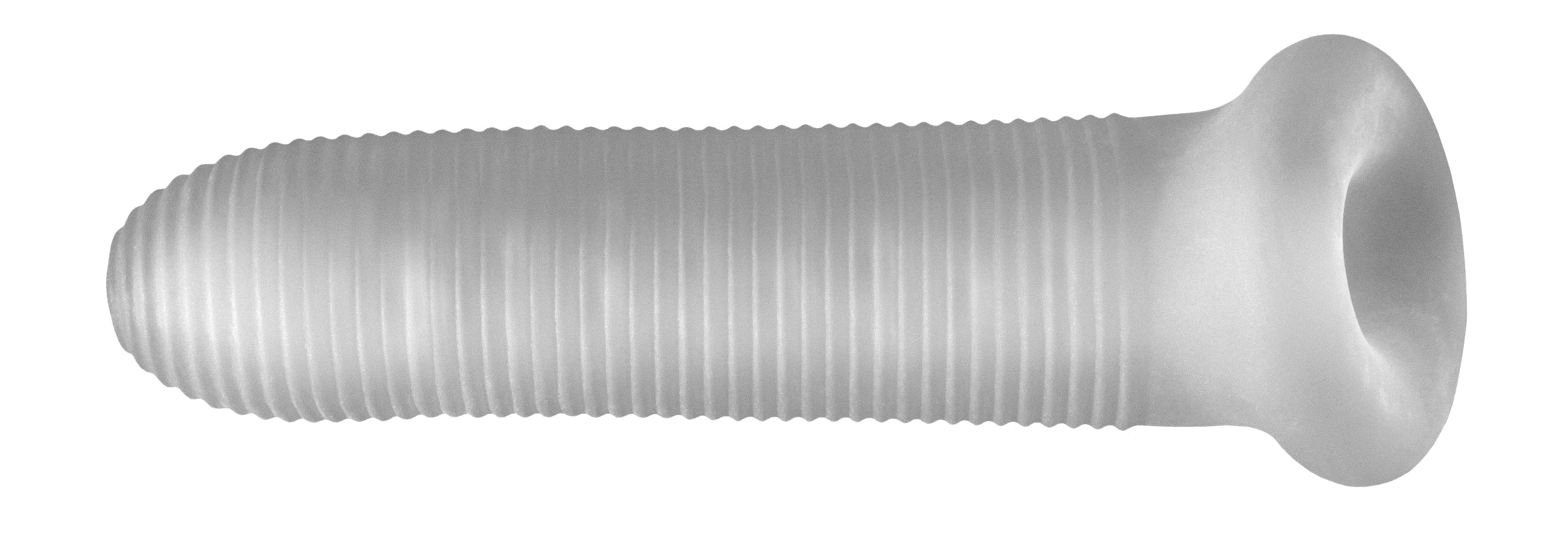 Fat Boy Micro Rib Sheath 6.5in - For Stroking or Partner Play Clear SLEEVES