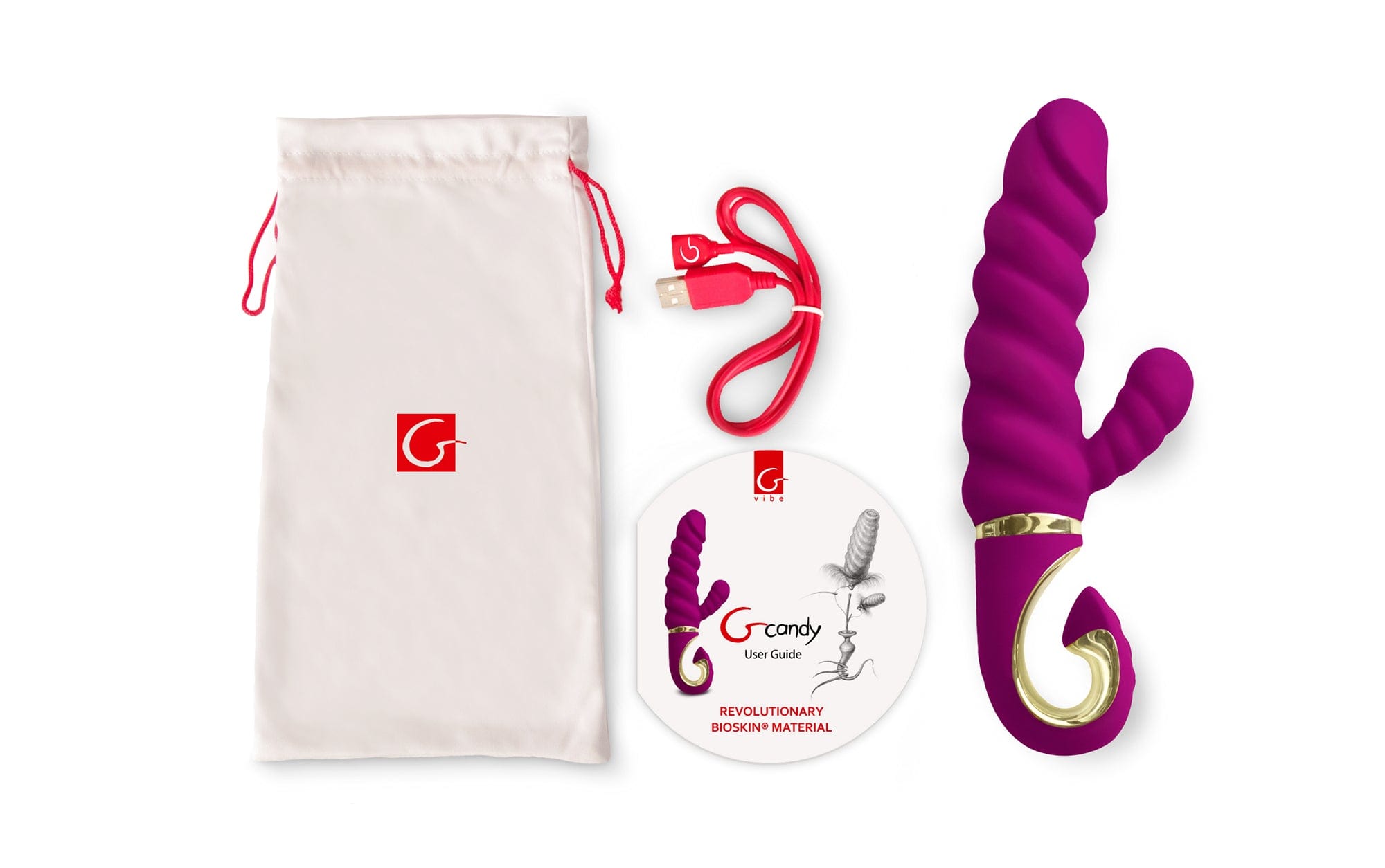Gcandy Raspberry Dual Motor Vibrator Waterproof 4 Inch VIBRATORS-RABBIT