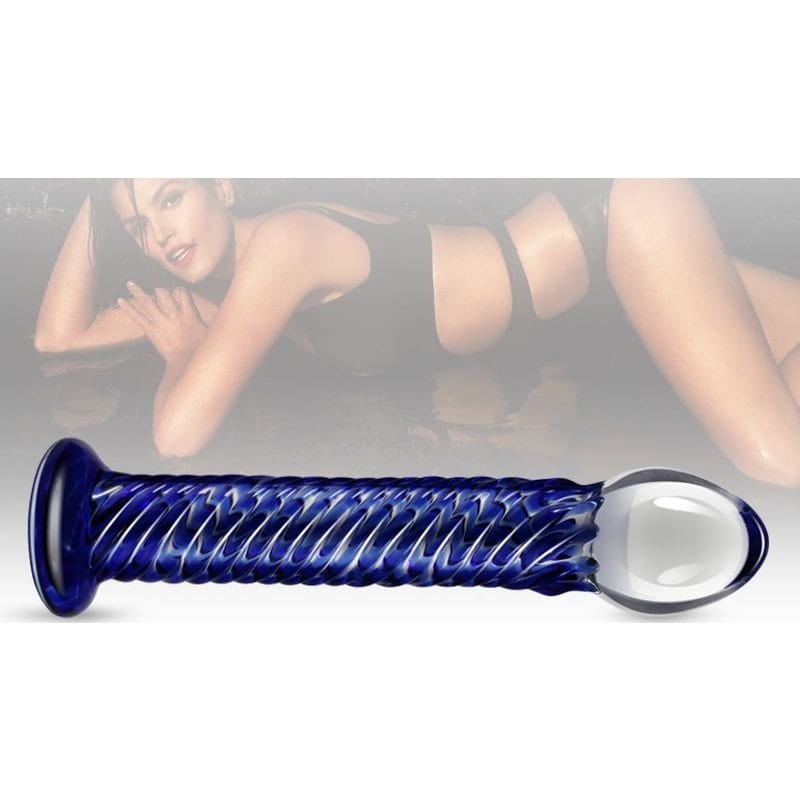 Glass Romance 7 Blue 7.5in Elegant Dildo for Pleasure DONGS Glass