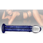 Glass Romance 7 Blue 7.5 Inch Elegant Glass Dildo > Glass > Dildos