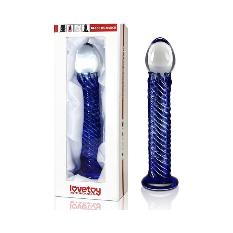 Glass Romance 7 Blue 7.5in Elegant Dildo for Pleasure DONGS Glass