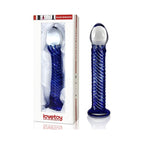 Glass Romance 7 Blue 7.5 Inch Elegant Glass Dildo > Glass > Dildos