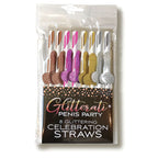 Glitterati Penis Celebration Straws 8 Pack – Glitter Party Straws Set > Novelties > Gag Gifts