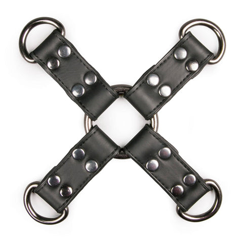 Hogtie Black Faux Leather Bondage Restraint