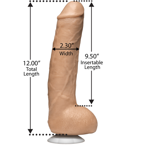 John Holmes Realistic Cock Vanilla - 10 Inch Size Dongs Celebrity