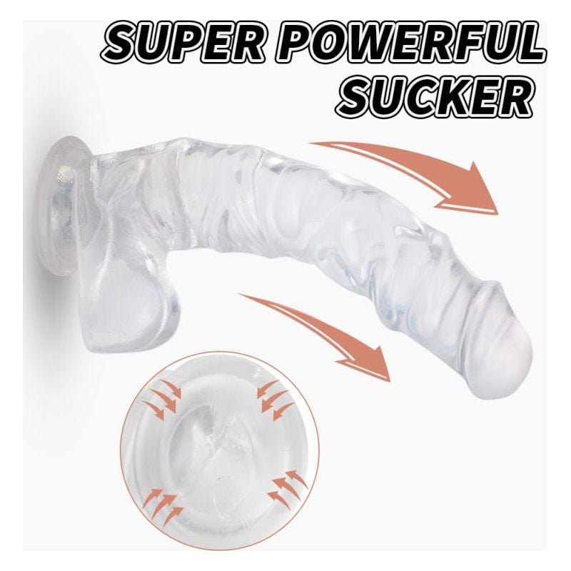 Kennard Dong w Balls Clear L 25cm Long with Suction Base > Dildos > Large Dildos