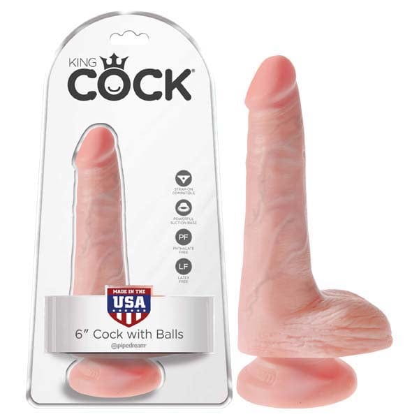 King Cock 6 Inch Realistic Cock with Balls 15.2 cm Dong Dongs Realistic