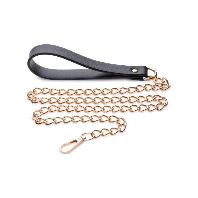 Leashed Lover Black and Gold Chain Leash Adult Bondage Accessory > Bondage Gear > Collars & Leashes