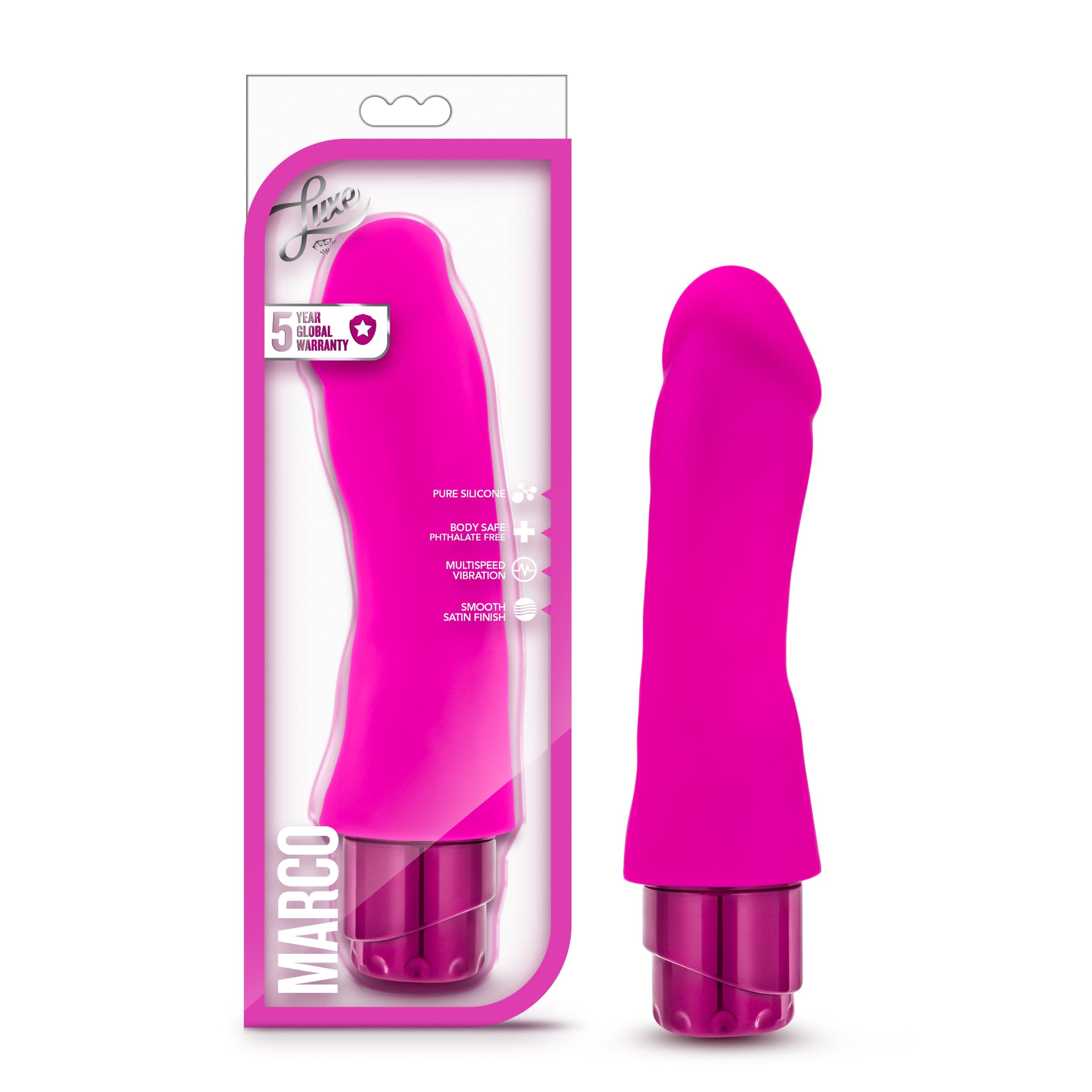 Luxe Marco Pink Vibrating Toy 7.75 Inch Length Secondary image