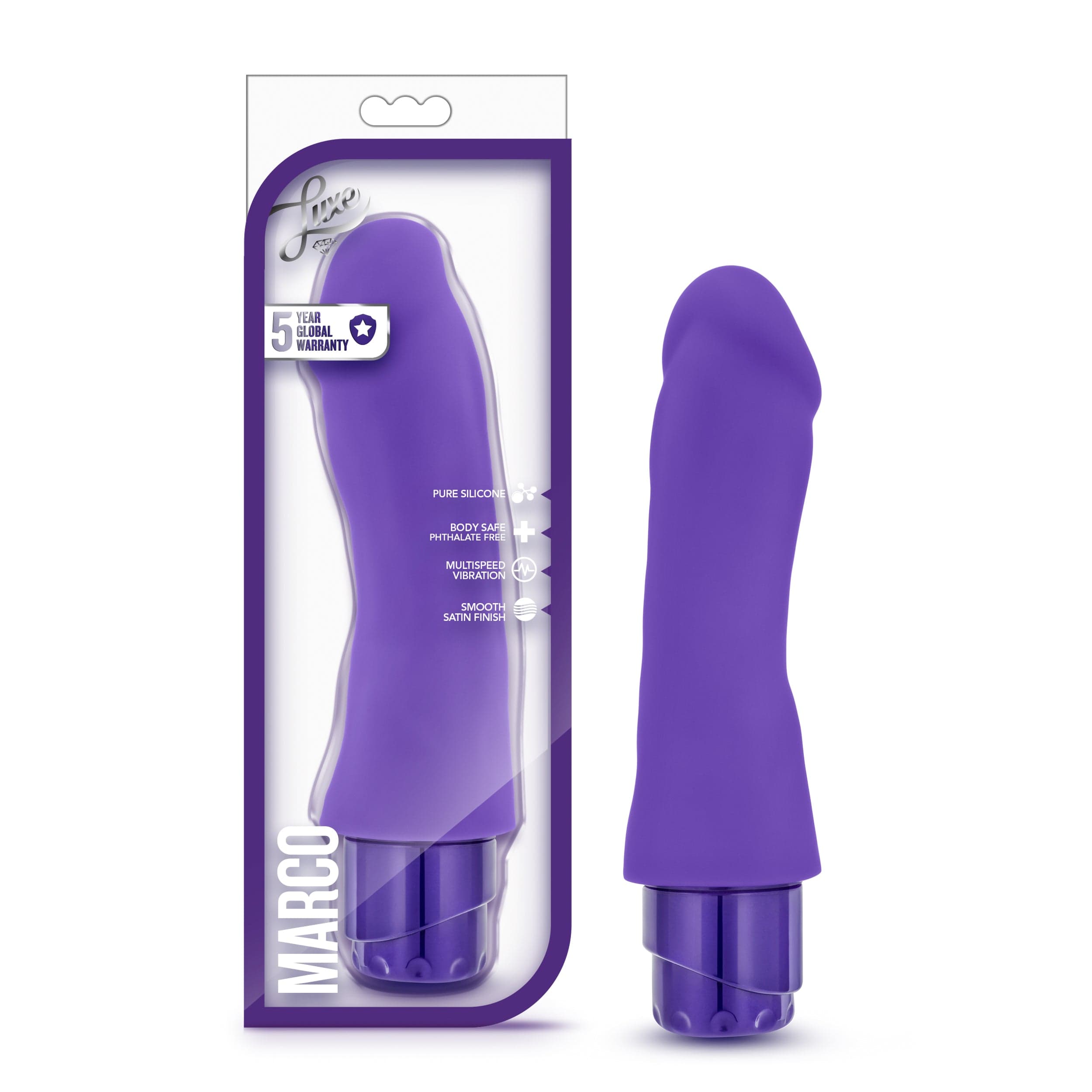 Luxe Marco Purple Vibrating Toy 7.75 Inch Length > Vibrators > Realistic Vibrators Main image