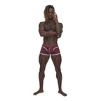 Male Power Sport Mesh Mini Shorts in Burgundy > Clothes > Mens Trunks