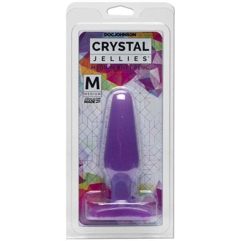 Medium Butt Plug Purple 5 Inch Crystal Jellies Toy Butt Plugs
