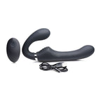 Mighty Rider 10X Strapless Strap-On Black with Remote Control > Dildos > Strapless Strap Ons