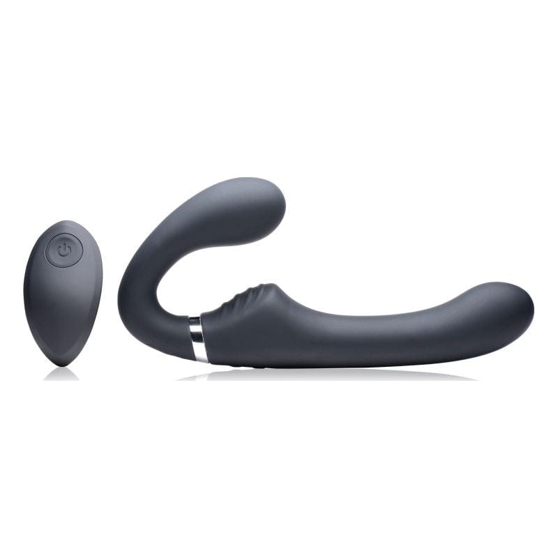 Mighty Rider 10X Strapless Strap-On Black with Remote Control > Dildos > Strapless Strap Ons
