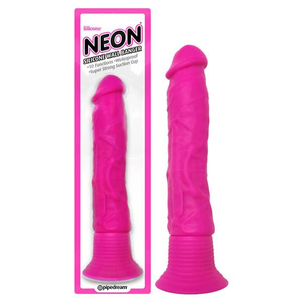 Neon Silicone Wall Banger 15.2 cm 6'' Vibrating Dong with Suction Base DONGS