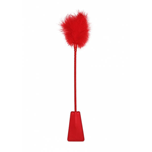 Ouch Crop With Feather Red Whip